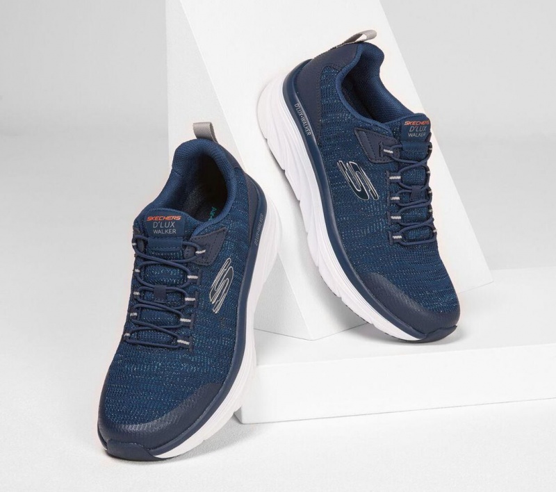 Navy Skechers Relaxed Fit: D'lux Walker - Pensive Men's Sneakers | PNUM-23145