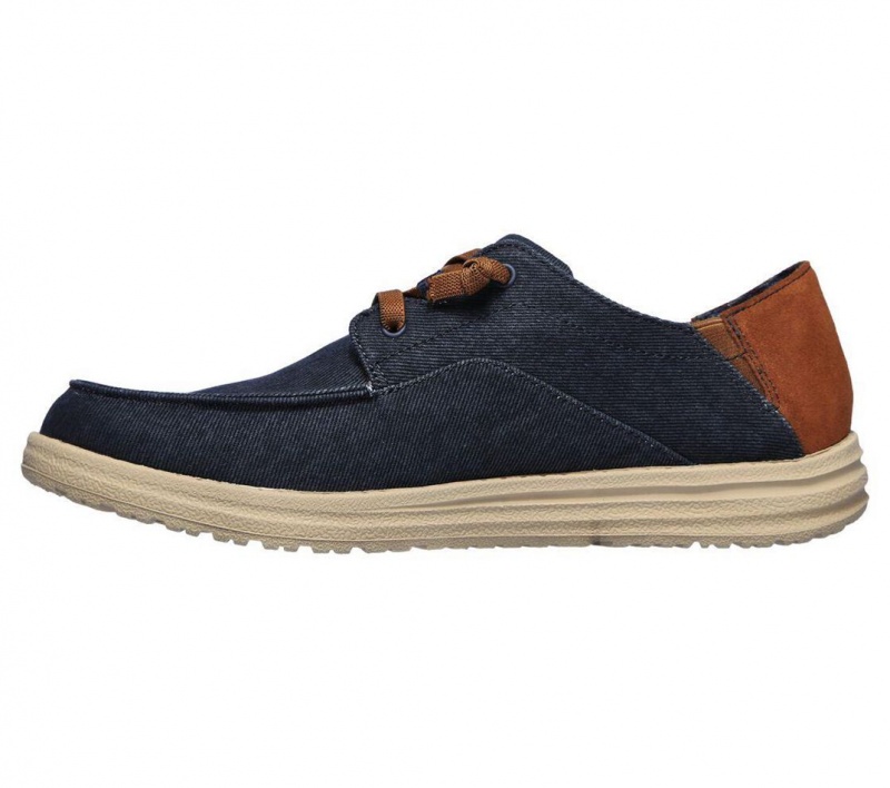 Navy Skechers Relaxed Fit: Melson - Planon Men's Boat Shoes | BYXM-23761