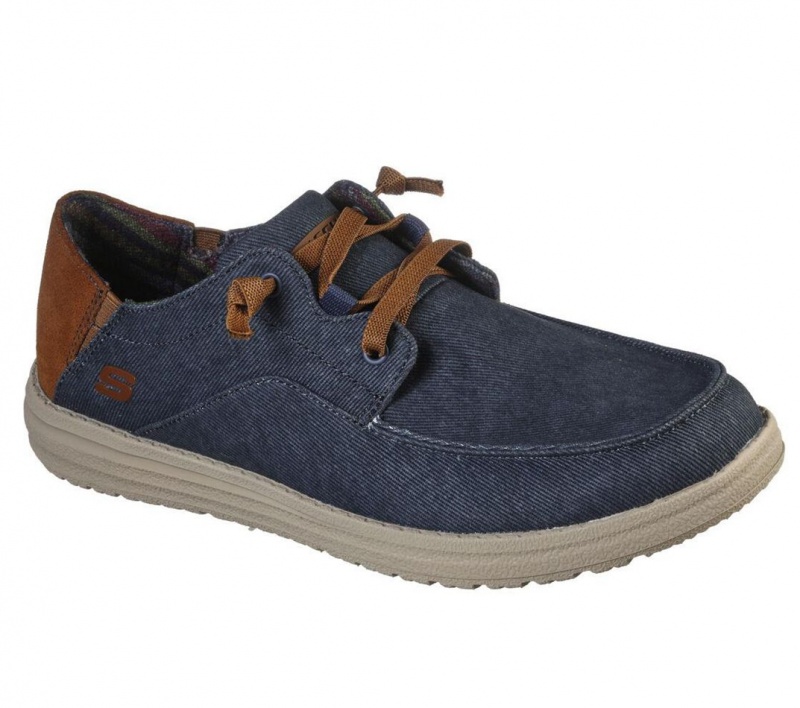 Navy Skechers Relaxed Fit: Melson - Planon Men's Boat Shoes | BYXM-23761