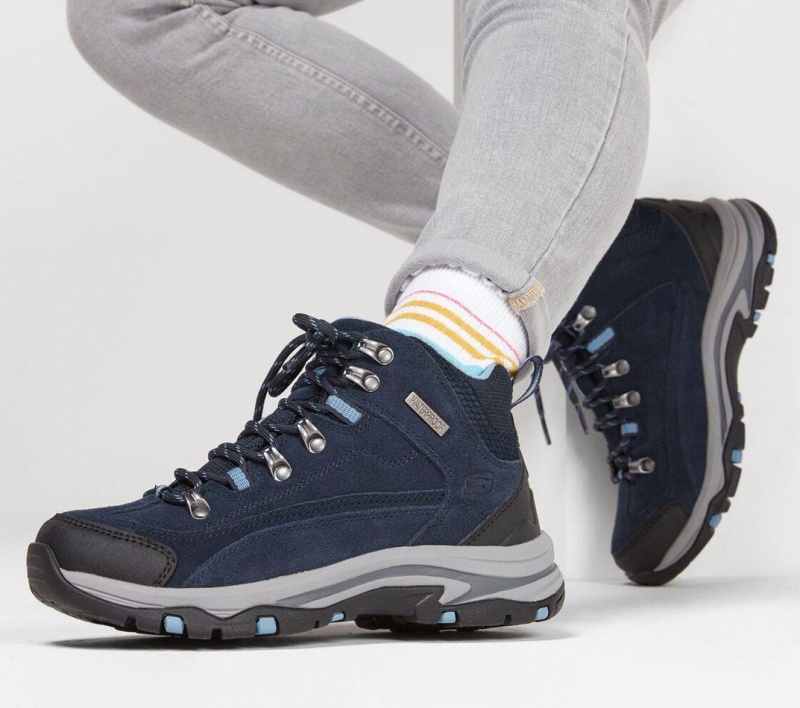 Navy Skechers Relaxed Fit: Trego - Alpine Trail Women's Boots | SMHR-20976