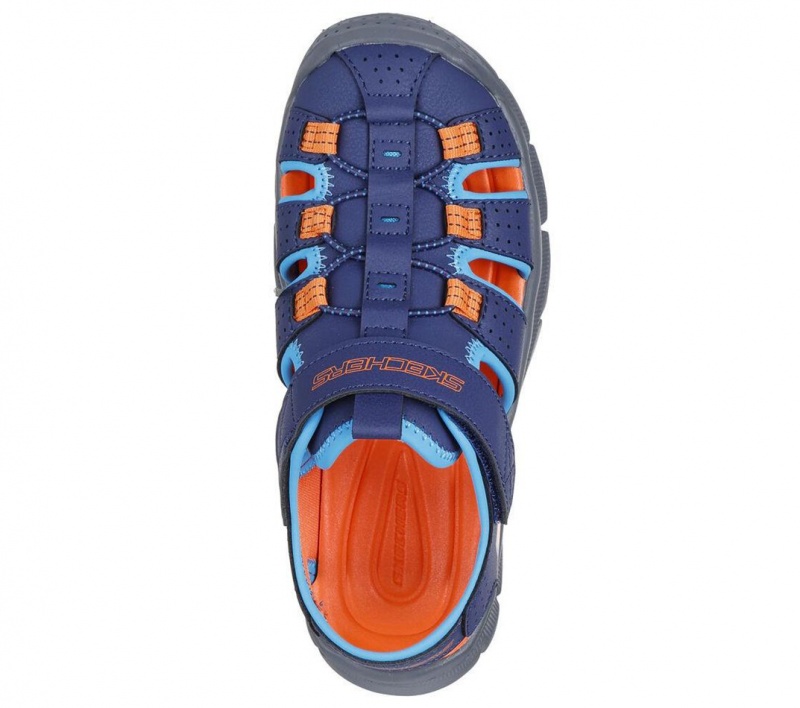 Navy Skechers Relix - Valdex Boys' Sandals | PKLD-95078