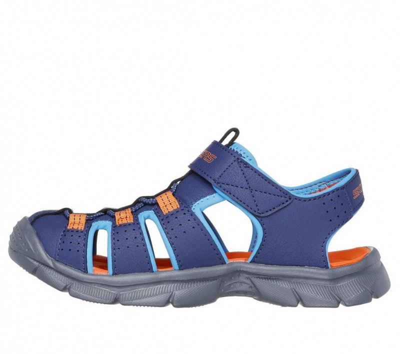 Navy Skechers Relix - Valdex Boys' Sandals | PKLD-95078