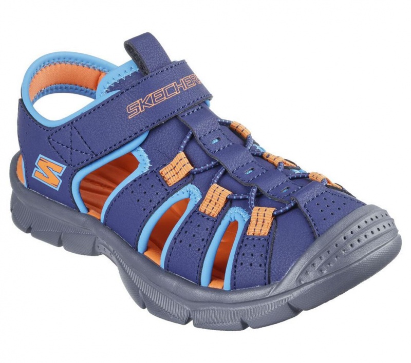 Navy Skechers Relix - Valdex Boys' Sandals | PKLD-95078