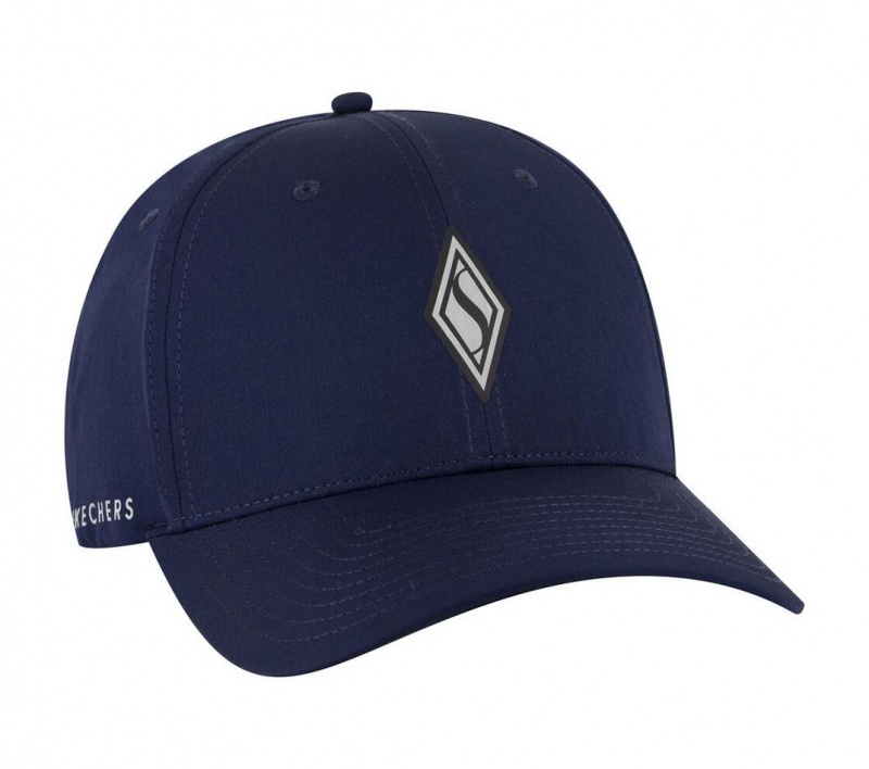 Navy Skechers Skechweave Diamond Snapback Men's Hats | NAWY-09467