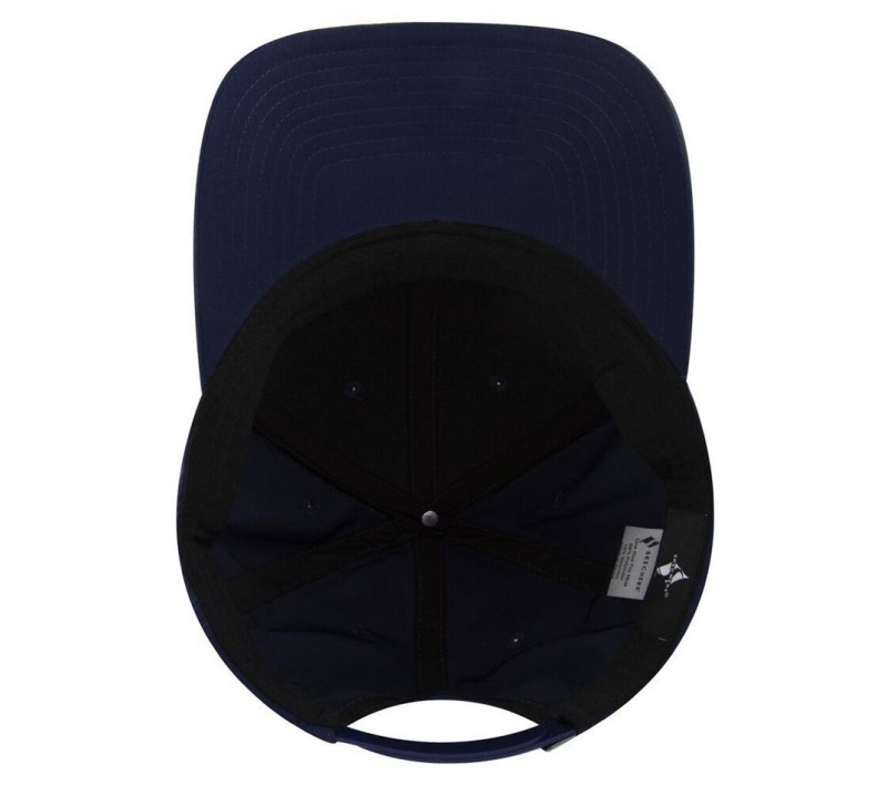 Navy Skechers Skechweave Diamond Snapback Men's Hats | NAWY-09467