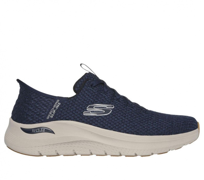 Navy Skechers Slip-ins: Arch Fit 2.0 - Look Ahead Men\'s Sneakers | IOFR-18023