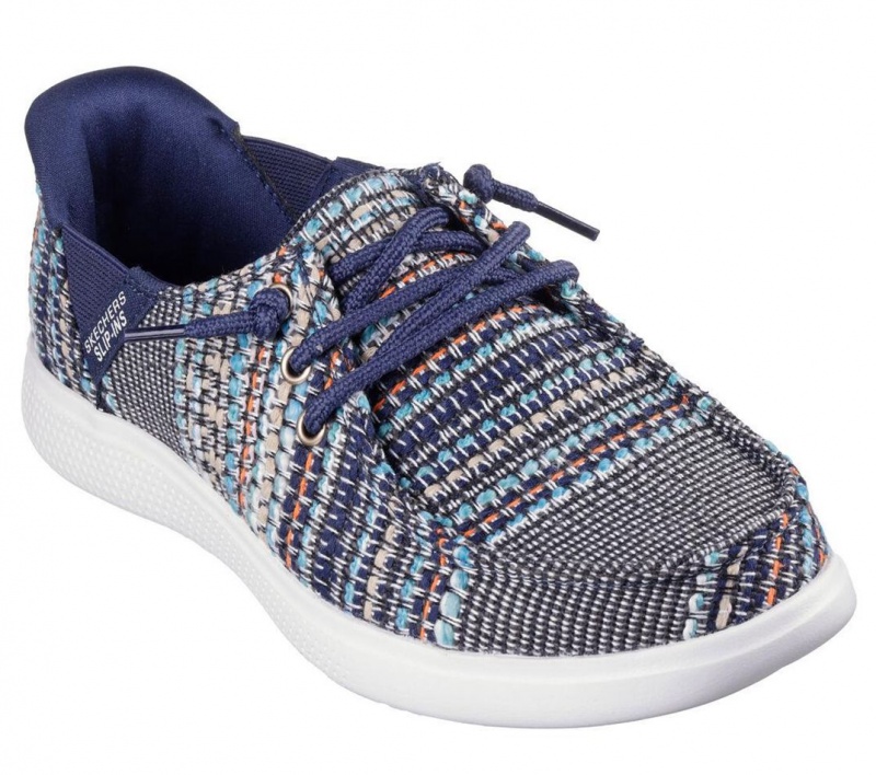 Navy Skechers Slip-ins: Bobs Skip Cute - August Air Women's Boat Shoes | CQWU-26390