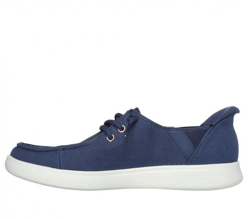 Navy Skechers Slip-ins: Bobs Skip Cute - Spot Twist Women's Boat Shoes | ZIDB-02493