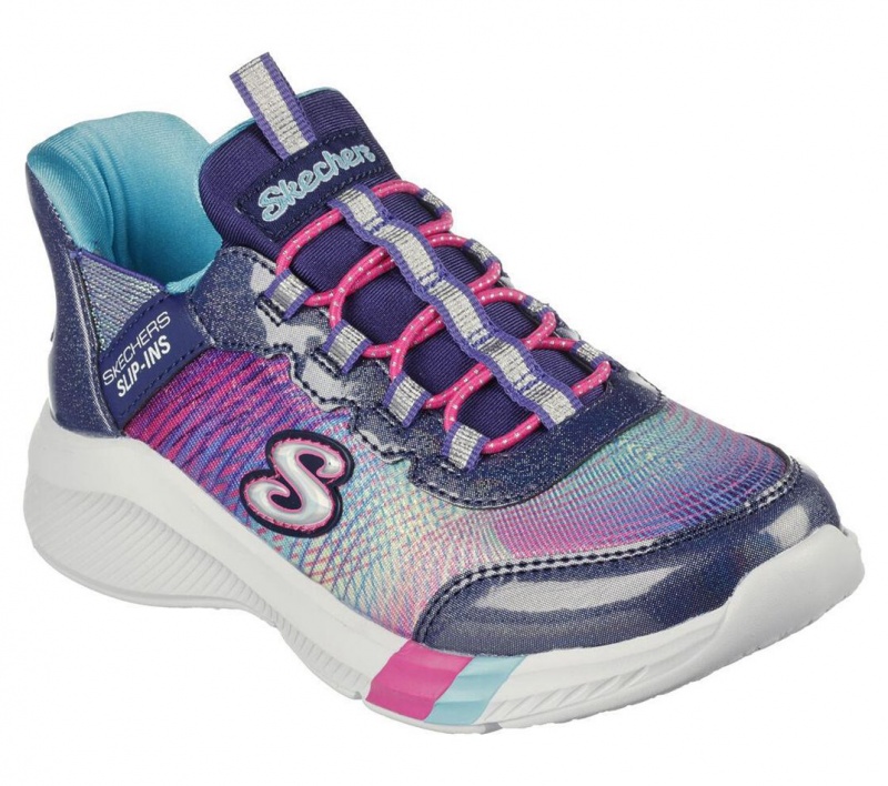 Navy Skechers Slip-ins: Dreamy Lites - Colorful Prism Girls' Sneakers | AFVQ-37815