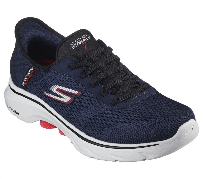 Navy Skechers Slip-ins: Go Walk 7 - Free Hand 2 Men's Sneakers | CBLE-37956