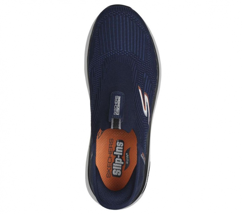 Navy Skechers Slip-ins: Max Cushioning Af - Fortuitous Men's Sneakers | URAB-05237