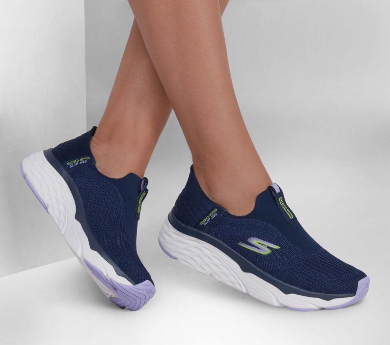 Navy Skechers Slip-ins: Max Cushioning - Smooth Women's Sneakers | QSHY-91825