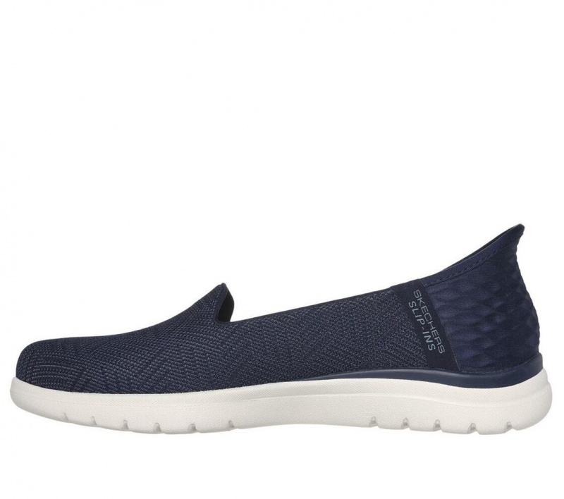 Navy Skechers Slip-ins: On The Go Flex - Clover Women's Flats | NCLI-63479