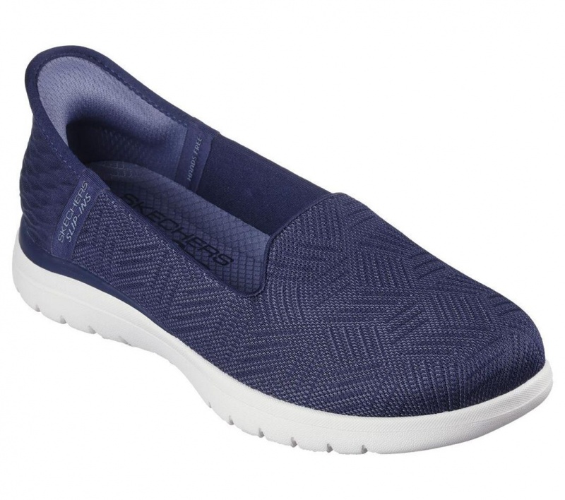 Navy Skechers Slip-ins: On The Go Flex - Clover Women's Flats | NCLI-63479