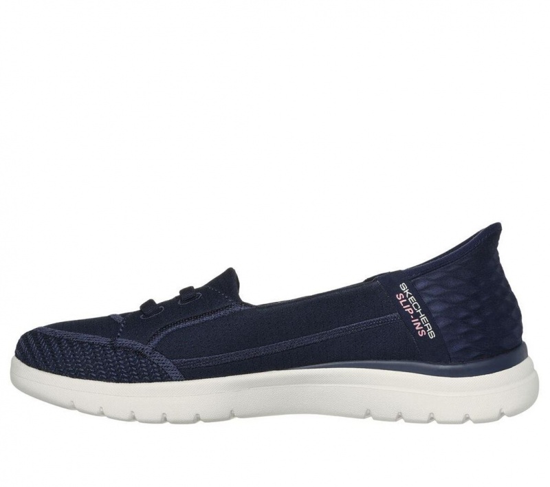 Navy Skechers Slip-ins: On The Go Flex - Top Notch Women's Flats | JMHE-34250