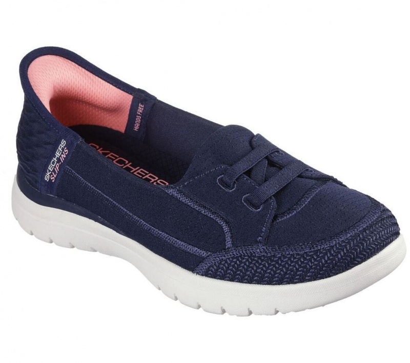 Navy Skechers Slip-ins: On The Go Flex - Top Notch Women's Flats | JMHE-34250