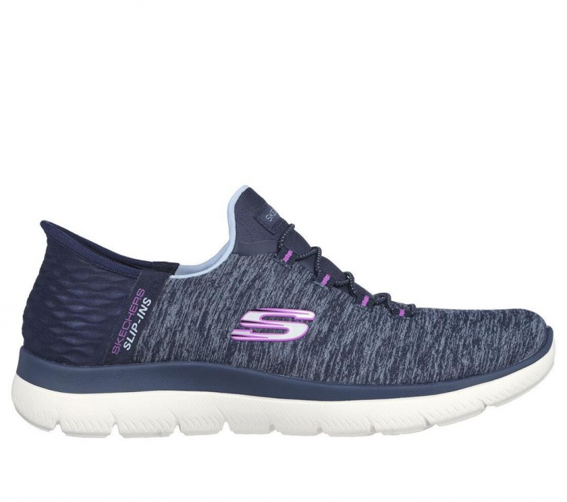 Navy Skechers Slip-ins: Summits - Dazzling Haze Women\'s Sneakers | PDIU-92734