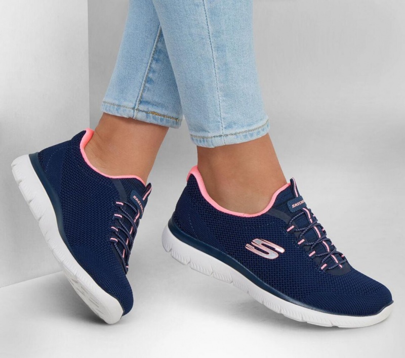 Navy Skechers Summits - Cool Classic Women's Sneakers | XIPM-68159