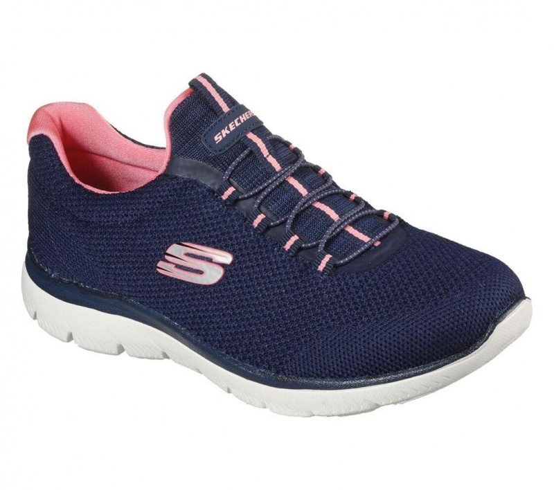 Navy Skechers Summits - Cool Classic Women's Sneakers | XIPM-68159