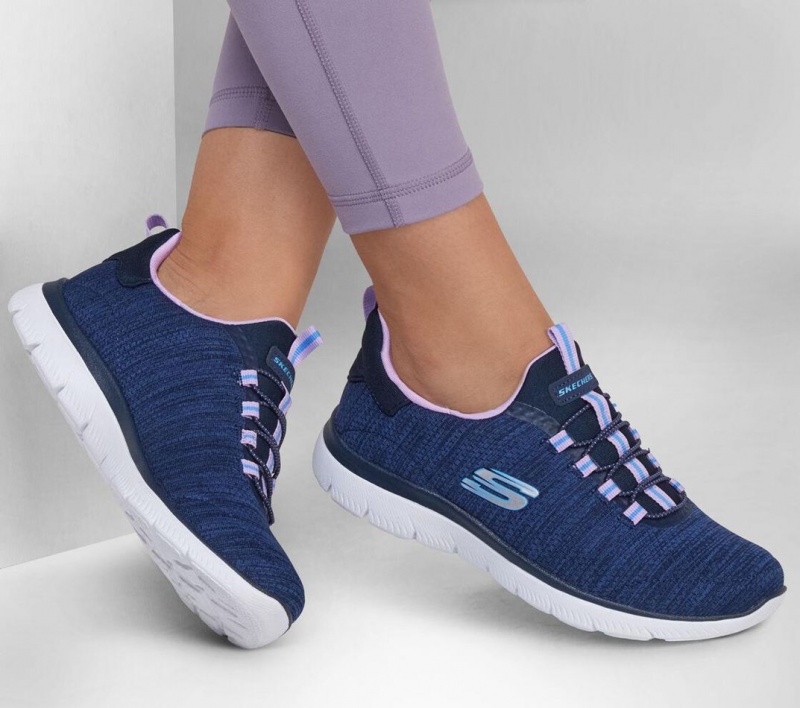 Navy Skechers Summits - Fresh Impression Women's Sneakers | BKRS-45972