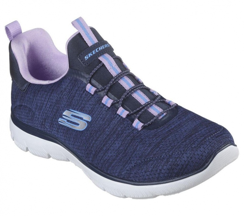 Navy Skechers Summits - Fresh Impression Women's Sneakers | BKRS-45972