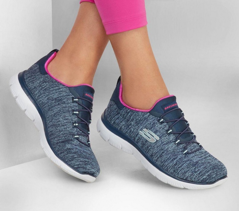 Navy Skechers Summits - Quick Getaway Women's Sneakers | KABN-96370