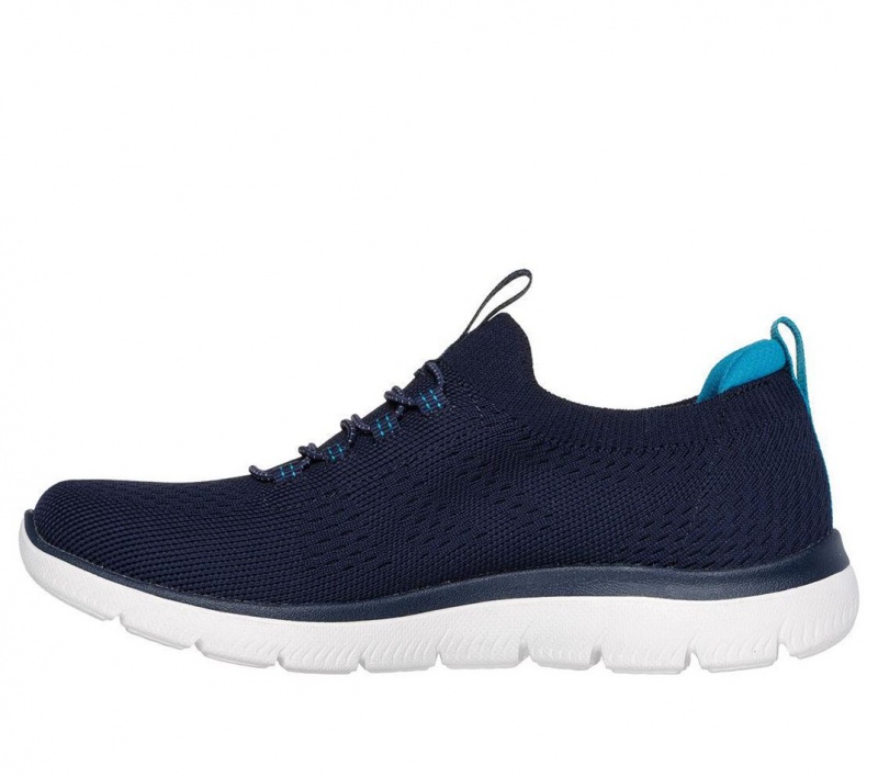 Navy Skechers Summits - Top Player Women's Sneakers | VTZH-74193