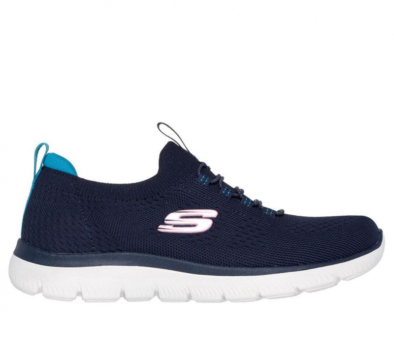 Navy Skechers Summits - Top Player Women\'s Sneakers | VTZH-74193