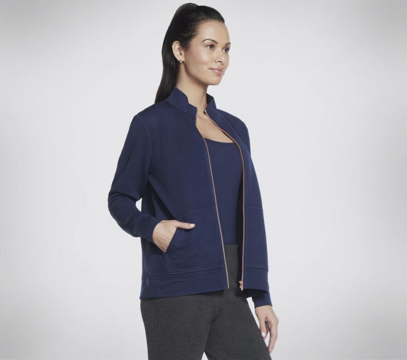 Navy Skechers The Hoodless Go Walk Everywhere Jacket Women's Hoodie | VCSH-23017