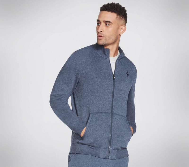 Navy Skechers The Hoodless Hoodie Go Walk Everywhere Men's Jackets | EPFI-07234