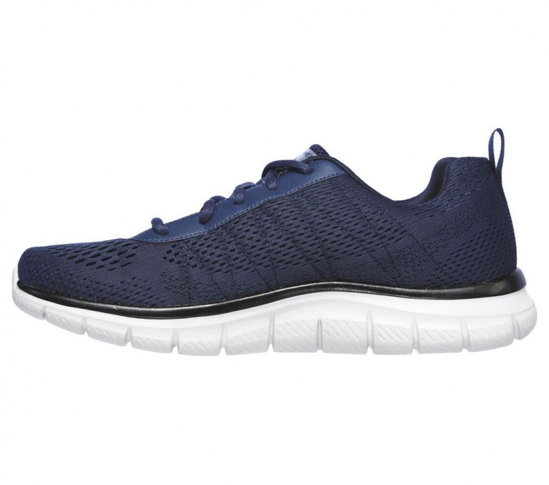 Navy Skechers Track - Moulton Men's Sneakers | HPTK-09234