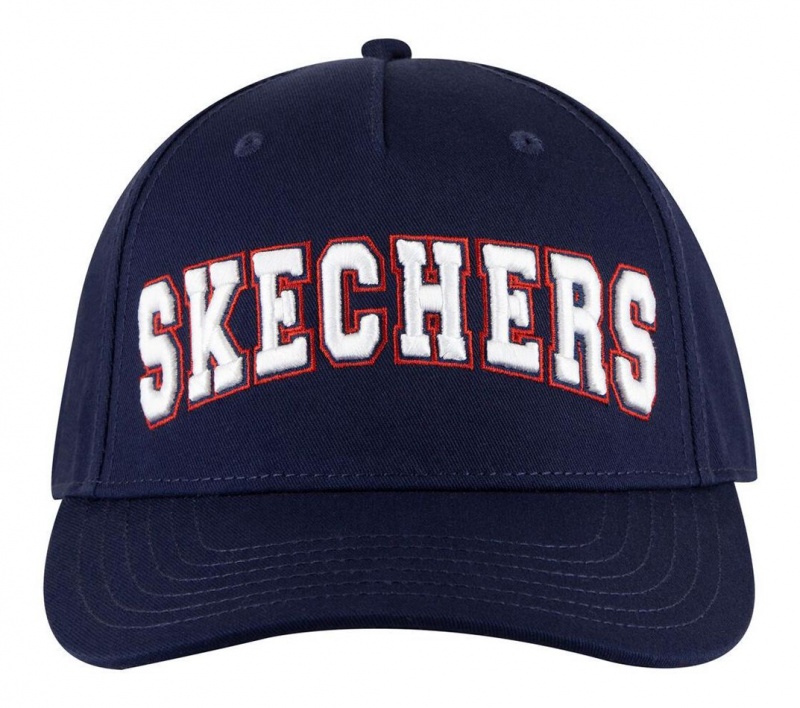 Navy Skechers University Baseball Men's Hats | KIYR-10426