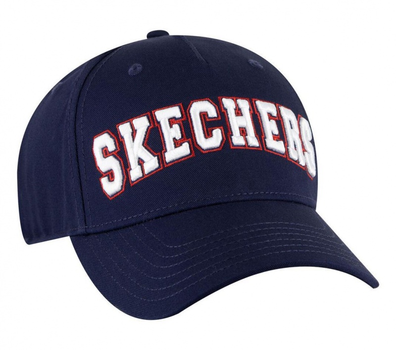 Navy Skechers University Baseball Men's Hats | KIYR-10426