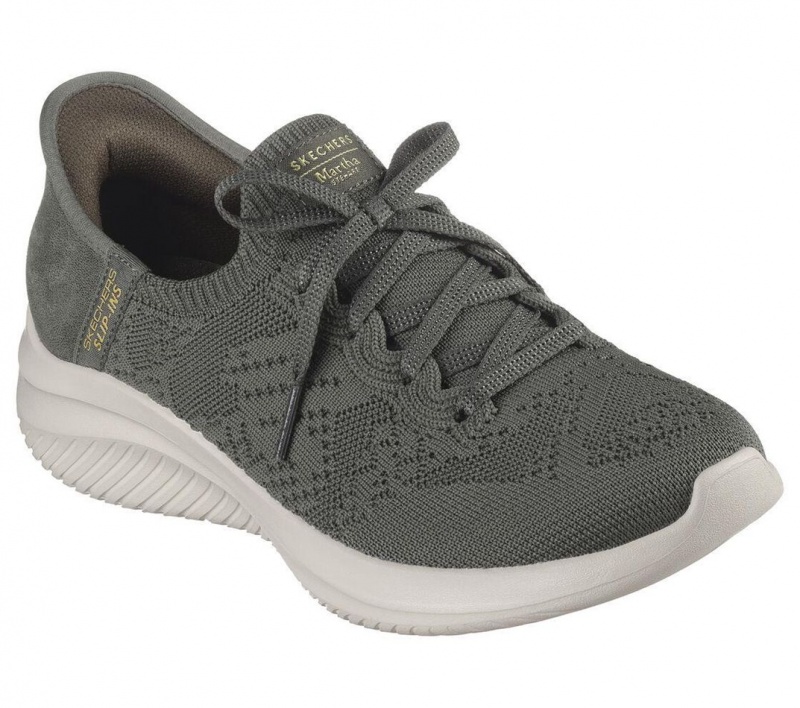 Olive Skechers Martha Stewart Slip-ins: Ultra Flex 3.0 Women's Sneakers | GYQB-52741