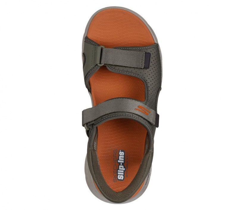 Olive Skechers Slip-ins: Go Walk Flex Sd - Easy Entry Men's Sandals | JAEO-29847