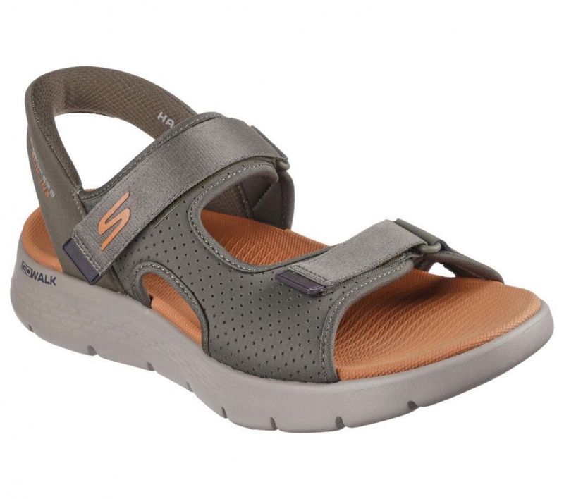 Olive Skechers Slip-ins: Go Walk Flex Sd - Easy Entry Men's Sandals | JAEO-29847