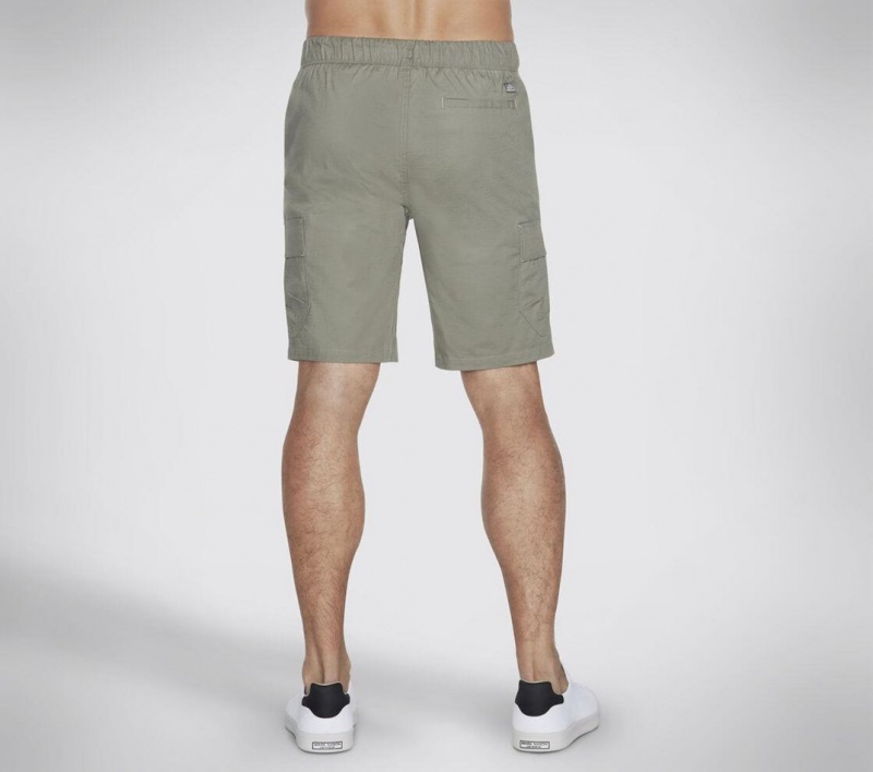 Olive Skechers The Go Walk Envoy 9 Inch Men's Shorts | IDSQ-14927