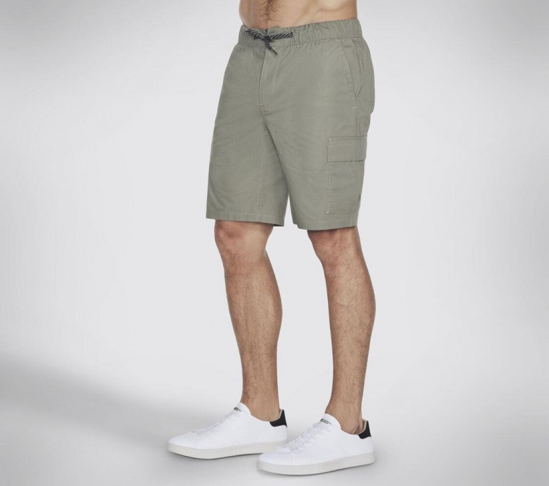 Olive Skechers The Go Walk Envoy 9 Inch Men's Shorts | IDSQ-14927