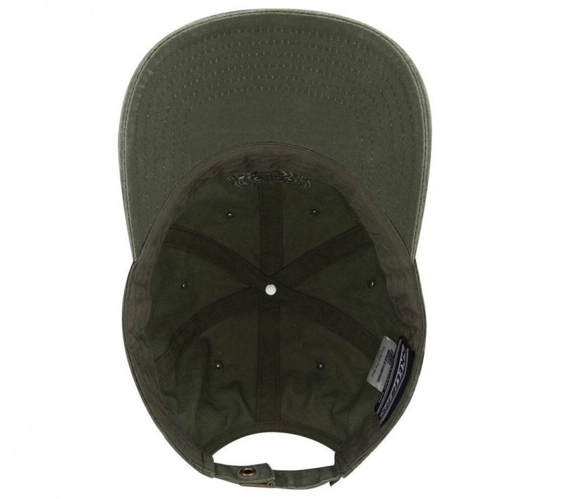 Olive Skechers Washed Dad Men's Hats | NBJU-89167