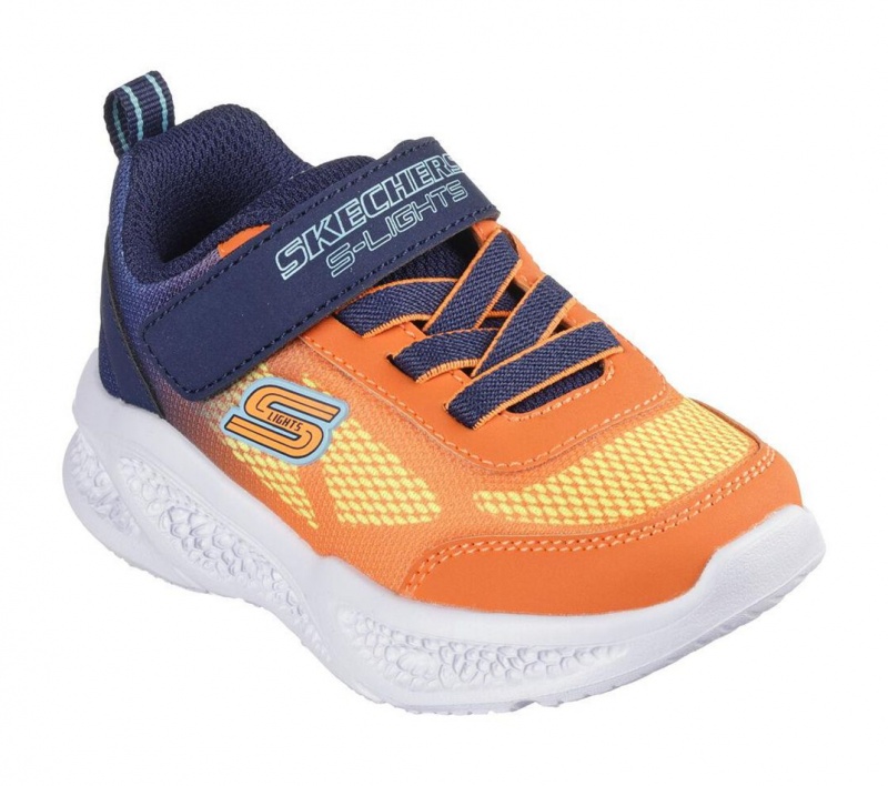 Orange Skechers Meteor-lights - Krendox Boys' Sneakers | SIJG-95138