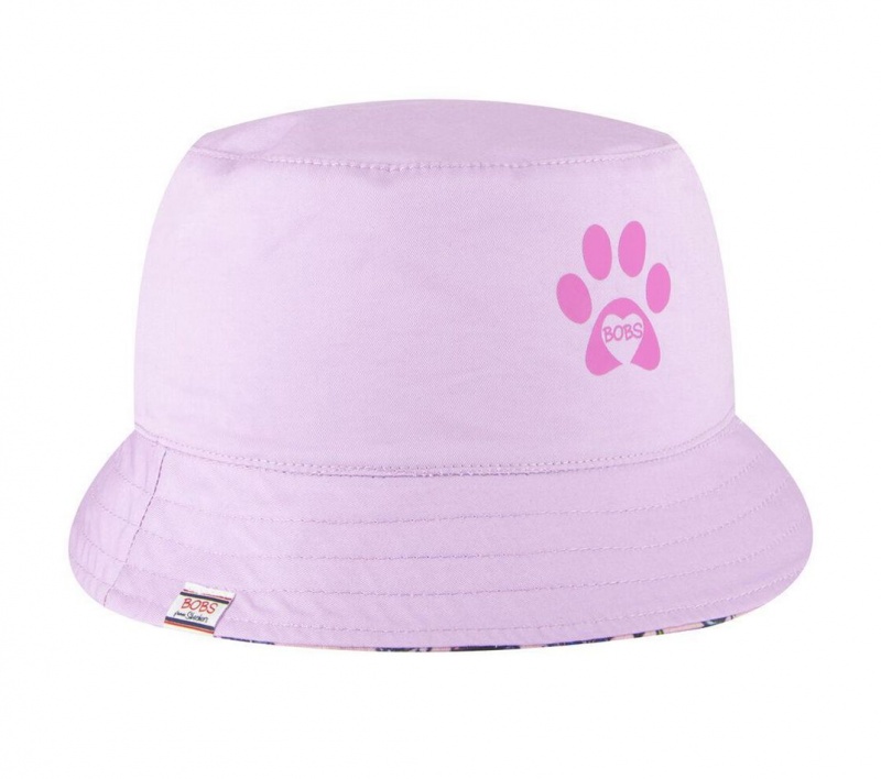 Pink Skechers Bobs Coolest Cats Reversible Bucket Women's Hats | NTUR-46519