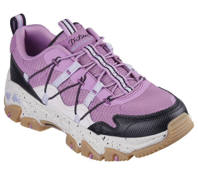 Pink Skechers D'lites Hiker - Hillock Women's Sneakers | NKIE-64597