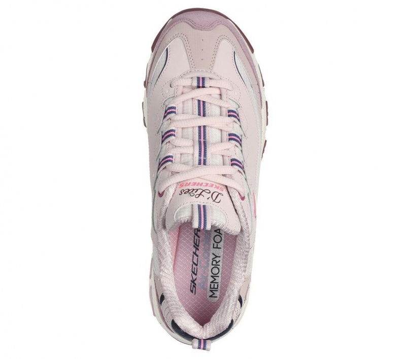 Pink Skechers D'lites - Bold Views Women's Sneakers | DYJV-46578