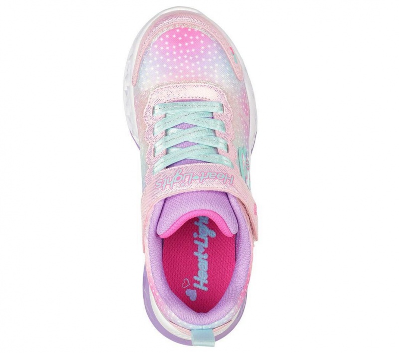 Pink Skechers Flutter Heart Lights - Simply Love Girls' Sneakers | XRDN-97651