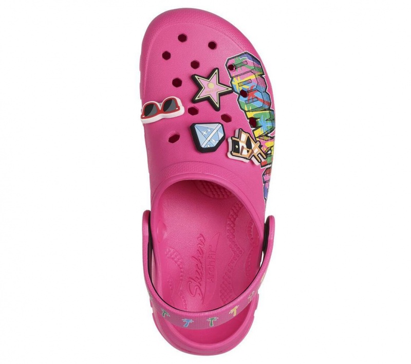 Pink Skechers Foamies: Arch Fit Footsteps - Starstruck Women's Sandals | CGMK-10342