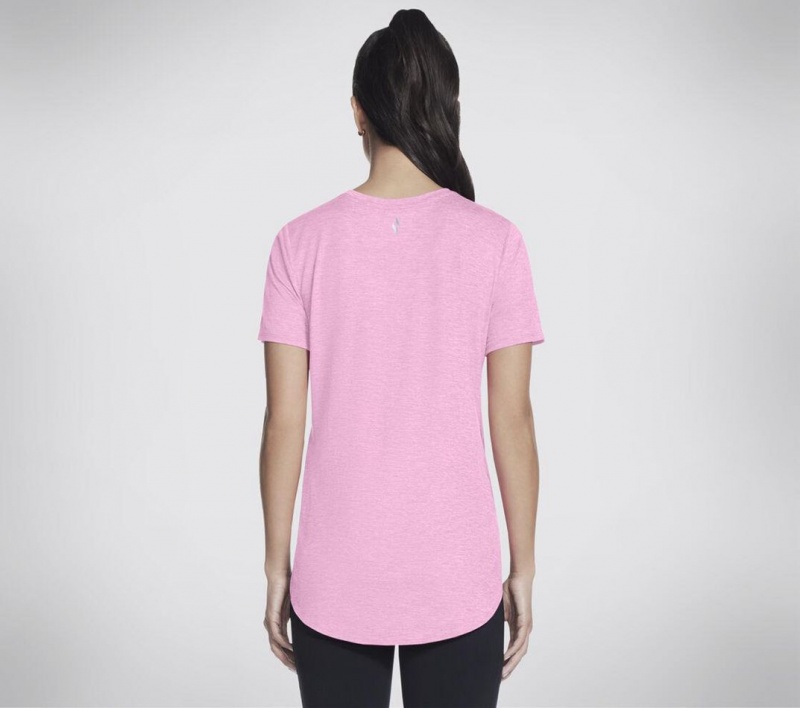 Pink Skechers Go Dri Swift Tunic Women's T-Shirt | PLOI-37814