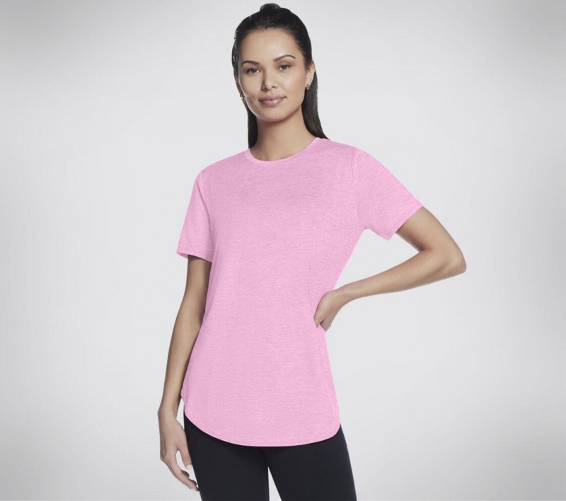 Pink Skechers Go Dri Swift Tunic Women\'s T-Shirt | PLOI-37814