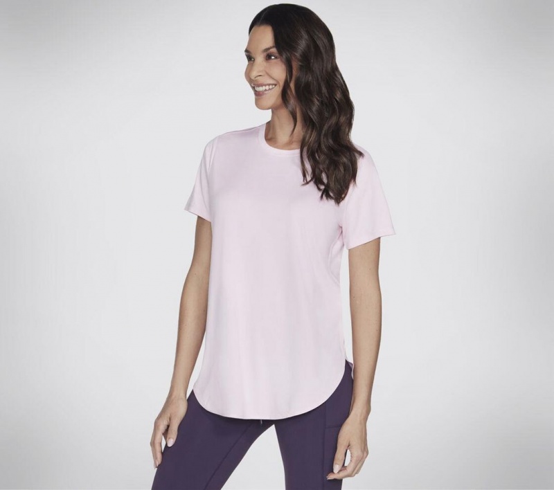 Pink Skechers Go Dri Swift Tunic Women's T-Shirt | MXSI-61954