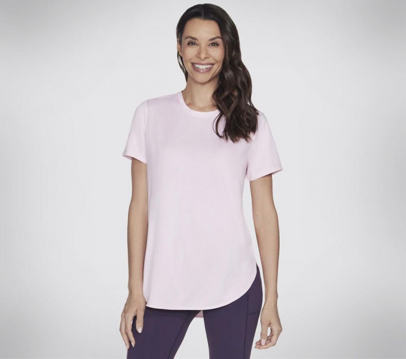 Pink Skechers Go Dri Swift Tunic Women\'s T-Shirt | MXSI-61954