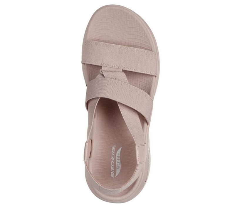 Pink Skechers Go Walk Arch Fit - Pleasant Women's Sandals | ZLPW-38245